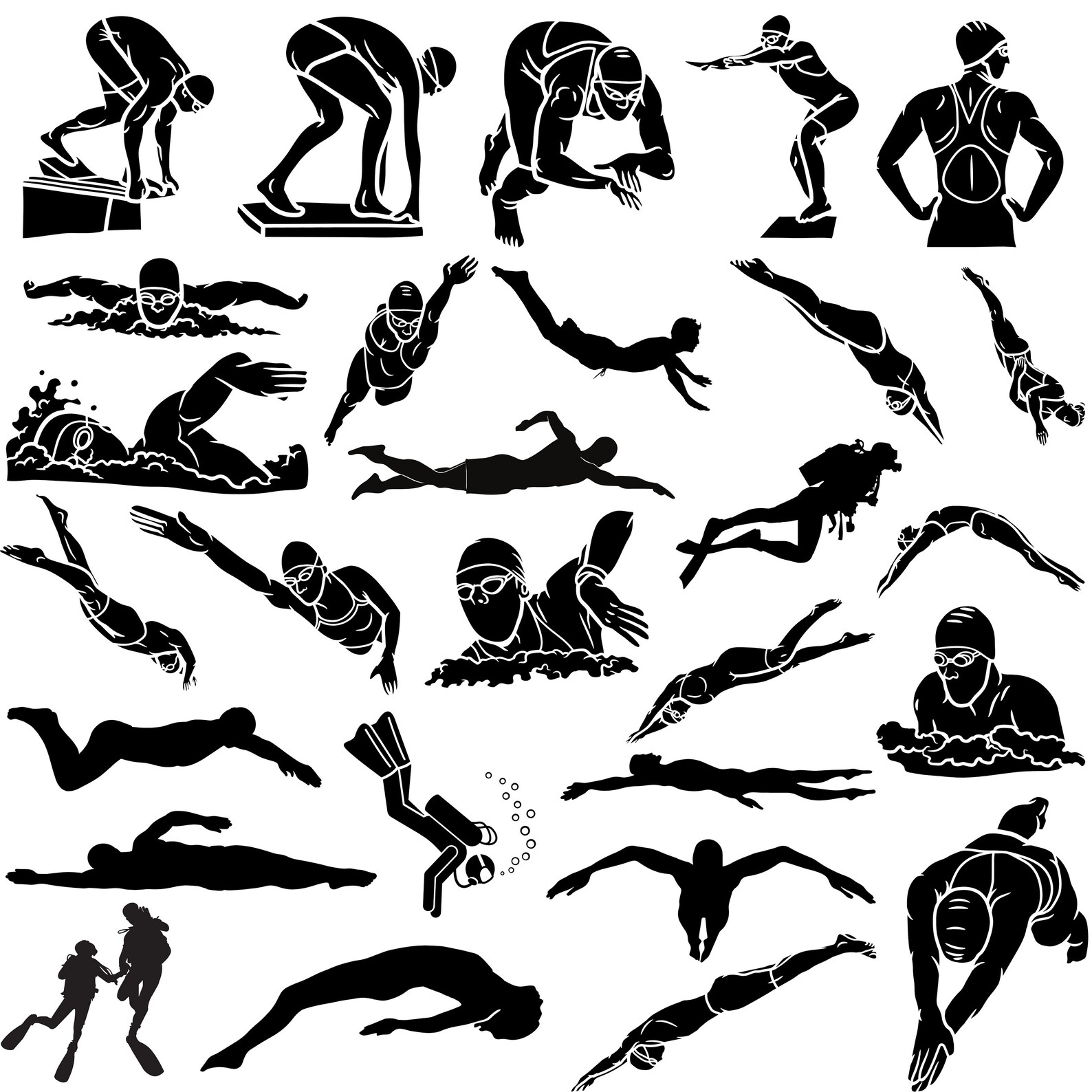 Swimmer SVG Bundle, Swimmer Svg Clipart, Cut Files for Circut, Swimmer