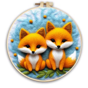 DIY Animal Wool Felting Kit with Frame 20x20cm Needle Felt Painting Set for Beginners | Cute Felt Craft Gift | Soft Wool Art Kit