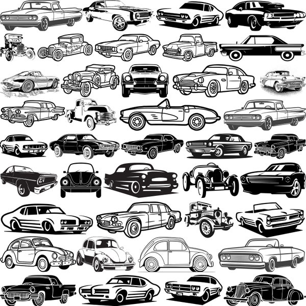 Classic Car SVG Bundle, Classic Car vector, Retro Car svg, Vintage Cars svg, Car SVG Clipart, Vintage Car Svg Bundle for Cricut Silhouette,