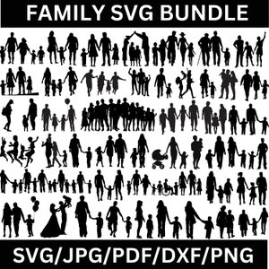 Family SVG Bundle, Family Vector, Mom dad svg, Family Clipart, Family Silhouette, Family Cut File, Family SVG Cut Files for Cricut,