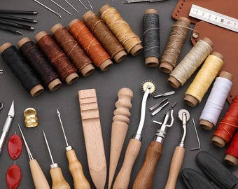 Leather Craft Tools Kit: Stitching, Punching, Grooving - DIY Sewing Set