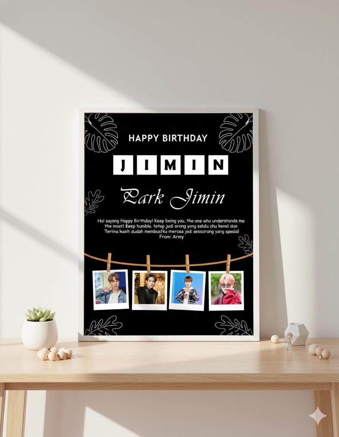 Custom Polaroid Photo Template Printable Photo Frame Editable Gift