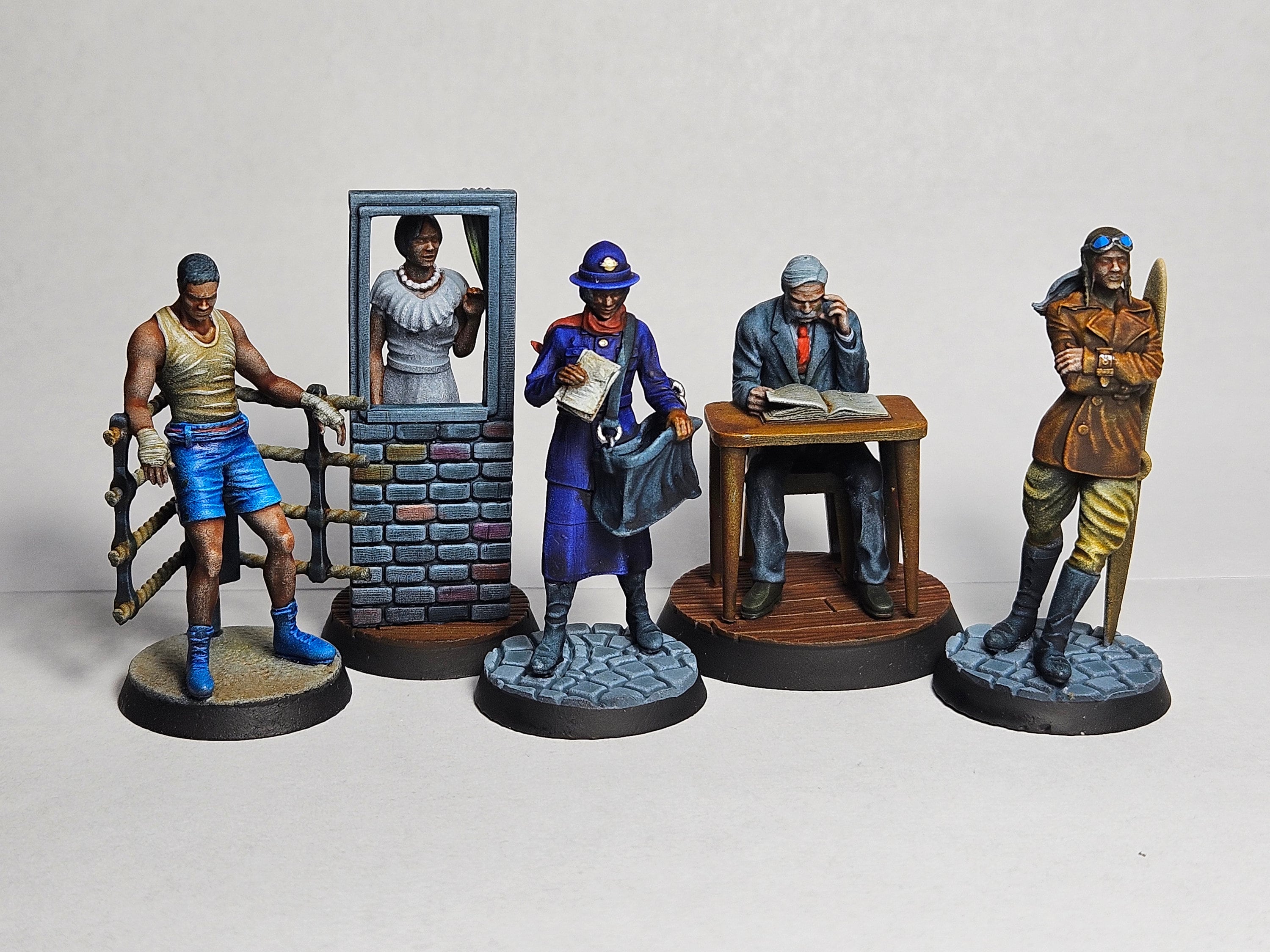 arkham horror card game miniatures Arkham Horror LCG Compatible Investigator Miniatures - Starter Decks Set of  5