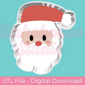 Cookie Cutter STL File |  Santa Cookie Cutter Shape