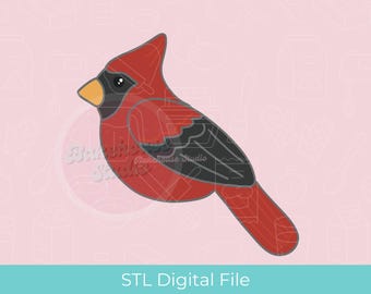 STL Kardinal | Digitales Cookie Cutter | Winter Weihnachten | Waldvogel | Digitale Datei | 1074