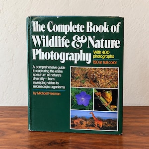 1981 Wildlife & Nature Photography Book, Michael Freeman First Edition, Vintage Photography Guide, Large Hardcover Coffee Table Book