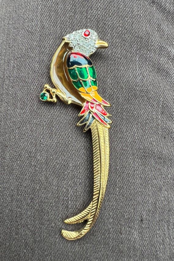 Bird Lapel Pin Multicolored Costume Jewelry Gift f