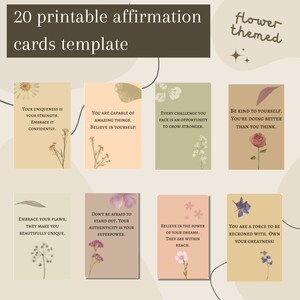 Affirmation cards template