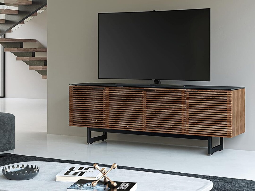 Tall Media Chocolate Stained Walnut TV Etsy