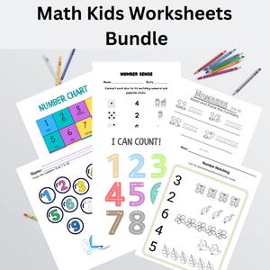 Math Worksheets Bundle for Kids (Digital Download)