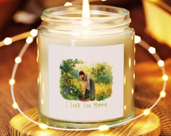 Floral Garden Candle, Hand-Poured Coconut-Apricot Wax, Cozy Cottagecore Home Fragrance