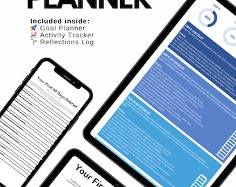 90 Day First Leadership Role Plan Template with Goal Planner and Activity Tracker - Your First 90 Days [Excel Download]