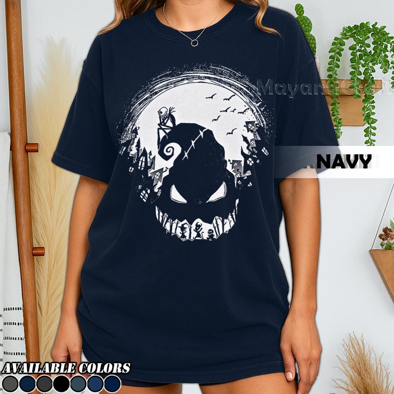 Retro 90's Comfort Colors BoogieMan T-Shirt, Oogie Boogie Charakter The Nightmare goldene Weihnachten Halloween T-Shirt, Geschenk für Frauen und Männer Bild 3