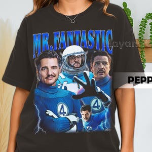 Retro 90&#39;s Comfort Colors Mister Fantastic T-Shirt, Fantastic Four First Steps Pedro Pascal Bootleg Fan Tee T-Shirt, Gift For Women and Man
