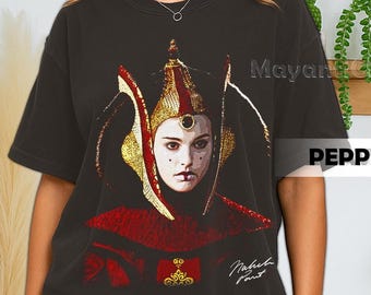 Retro 90&#39;s Comfort Colors Queen Padme Amidala T-Shirt, Padmé Amidala Phantom Menace Naboo Fan Tee T-Shirt, Gift For Women and Man
