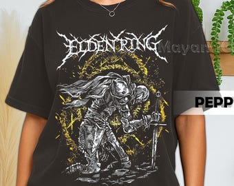Retro 90's Comfort Colors Elden Ring T-Shirt, Gamer Bloodborne, Soulsborne Elden Ring Movie Bootleg Fan Tee T-Shirt,Gift For Women and Man
