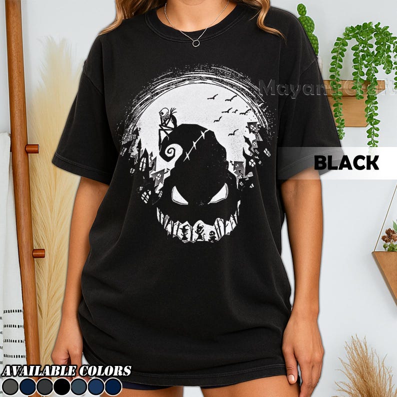 Retro 90's Comfort Colors BoogieMan T-Shirt, Oogie Boogie Charakter The Nightmare goldene Weihnachten Halloween T-Shirt, Geschenk für Frauen und Männer Bild 2