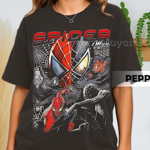 Retro 90&#39;s Comfort Colors Spider-Man T-Shirt, Amazing Spider-Man Superhero MCU Fan Bootleg Tee T-Shirt, Gift For Women and Man