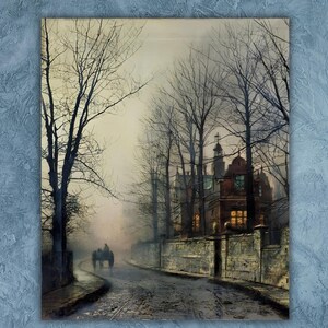 John Atkinson Grimshaw print ART,John Atkinson Grimshaw Poster,november moonlight,John Atkinson Grimshaw Autumn Moonlight Wall Art Print