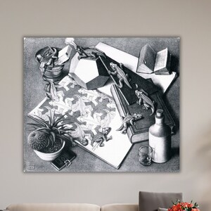 Relativity by Maurits Cornelis Escher Ready To Hang Canvas,M C ESCHER relativity Painting Canvas Print,Reproduction Modern Artwork Abstract
