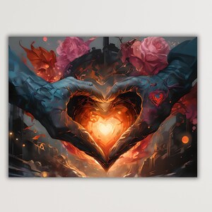 Banksy Hand Graffiti,Banksy Heart Hand canvas, Graffiti Wall Art, Heart Hand poster,  graffiti heart sign hands, Banksy Wall Art, Banksy