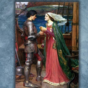 Waterhouse Tristan and Isolde with the Potion Art Print,John William Waterhouse Canvas Wall Art, Framed Poster Print,Home Decor