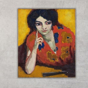 Kees van Dongen Painting Art,Reproduction Print,Kees van Dongen A Finger on her Cheek Art Print,Office Room Decor,Modern Canvas Wall Art