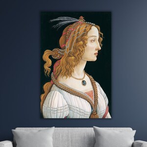 Sandro Botticelli Exhibition Print Canvas Poster Wall Decor Art,Sandro Botticelli Idealized Portrait of a Lady Canvas Wall Art Gallery