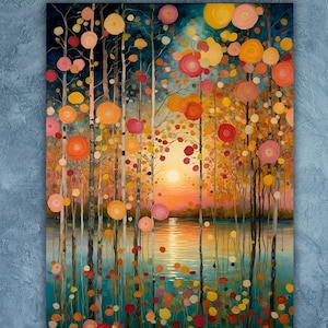 Gustav Klimt Malerei,Gustav Klimt Leinwand Kunst,Gustav Klimt Poster Klimt Ausstellungsplakat, Blumengarten, Blumenmarkt,Klimt Museum Poster