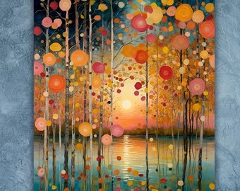 Gustav Klimt Painting,Gustav Klimt Canvas art,Gustav Klimt Poster Klimt Exhibition Poster, Flower Garden, Flower Market,Klimt Museum Poster