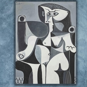 Pablo Picasso Abstract Face,Picasso Cubism Art Design Canvas Art Print,Masterpiece Canvas Wall Art,Pablo Picasso Art,Extra Large Wall Art