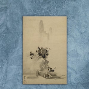Japanese Landscape Wall Art Decor,Haboku Sansui by Sesshu Toyo Japanese Art Canvas,Japanese Wall Art Decor,Sesshu Toyo Canvas Wall Art Print