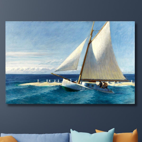 Edward Hopper kunstwerken, canvas muur kunst decors, Edward Hopper zeilboot poster, zee canvas Wall Art Print, Hopper beroemde schilderij, Fine Art canvas