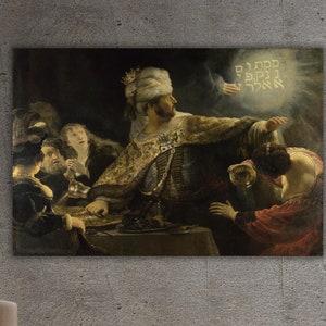 Belshazzar’s feast Canvas Wall Decor, Rembrandt Paintings Wall Art,Belshazzar’s feast by Rembrandt Canvas Print,  Reproduction Canvas Print