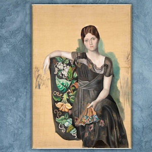 Pablo Picasso Art Print,Pablo Picasso Olga in an Armchair 1918 Poster Print Canvas Wall Art,Pablo Picasso Wall Decor,Exhibition Poster Art