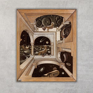 Maurits Cornelis Escher Canvas Wall ArtM.C. Escher Another World Poster Print,,Another World Print Art,Modern Wall Art Decor,Famous Wall Art