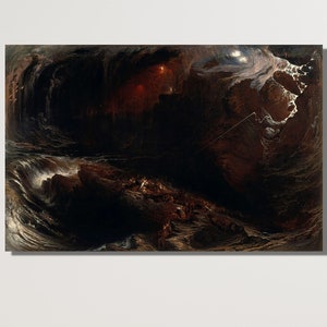 John Martin Wall Art,Famous Painting Arts,The Deluge by John Martin Ready To Hang Canvas,John Martin Artworks Poster,Office Home Wall Decors