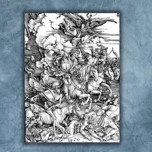 Albrecht Durer Canvas Wall Art: The Four Horsemen and the Apocalypse,Housewarming Gift Print, Home Decor Art, Christmas Gift Art,vintage art