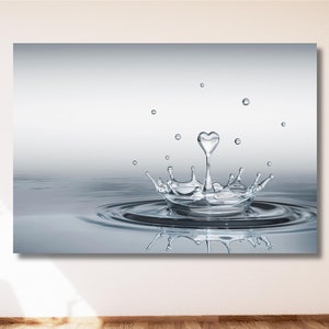 Heart Drop Splash Canvas/Poster , Bathroom Wall Decor, Bathroom Canvas Art Prints, Canvas Wall Art, Bathroom Arylic Art Prints ,Heart Art