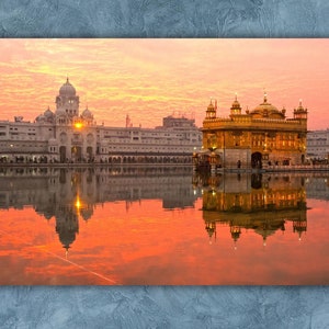Golden Temple Sri Harmandir Sahib,Golden Temple Indian canvas wall art,Golden Temple Harmandir Sahib Art Amritsar, Punjab, India at sunset