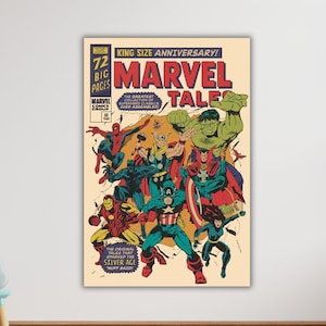 Avengers Poster,Comic Book Poster,Marvel Poster,Avengers Superheroes Poster/Canvas Wall Art,Spiderman Poster,Vintage Poster,Vintage Poster