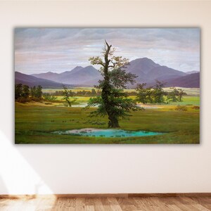 Caspar David Friedrich Village Landscape in Morning Light,Caspar David The Lonely Tree Poster Print Art Canvas,Landscape Canvas Print Art