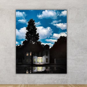 Rene Magritte Canvas Wall Art,Surrealism Canvas Art,René Magritte The Empire of Light Poster Art Canvas,Reproduction Print Art,Modern Arts