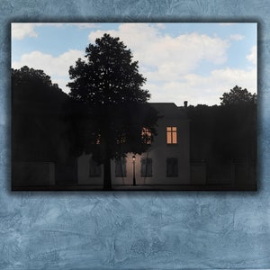 René Magritte L'Empire des Lumieres Reprodução de arte impressa, René Magritte Empire of Light 1954 Poster Arte em parede em tela, Decoração moderna de arte em parede