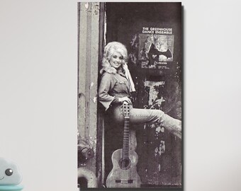 Affiche/toile de Dolly Parton, art rétro mode, noir blanc, art mural sur toile Dolly Parton, art de l'affiche de personnes célèbres, impression d'art vintage