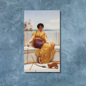 John William art,John William Idleness John William Godward Canvas Painting Vintage art,canvas wall art,famous art prints,modern art