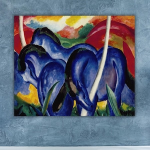 Blue Horses by Franz Marc Art,Franz Marc Canvas Wall Art,  Abstract Art, Reproduction Print, Expressionism, Home&Office Wall Decor Gift 2