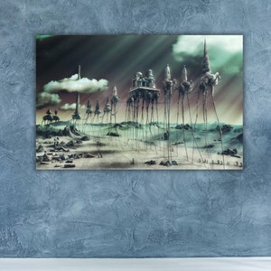 Salvador Dali Elephants Canvas, Salvador Dali Canvas Art, Elephants Canvas Gift, Reproduction Wall Hanging, Bridesmaid Gifts, Surreal Art