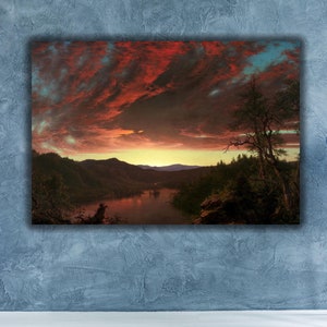 Frederic Edwin Church Twilight in the Wilderness 1860 Canvas Print Wall Art,Frederic Edwin Church Poster,Wilderness Painting,Twilight Poster