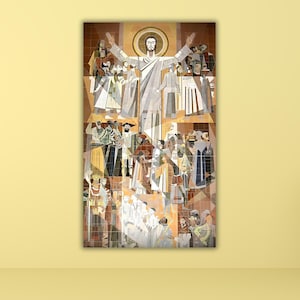 Notre Dame Wall Decor,Single Panel-Ready To Hang Canvas 24 inches * 34 inches,Touchdown Jesus Canvas Print Art,Touchdown Jesus Print Art
